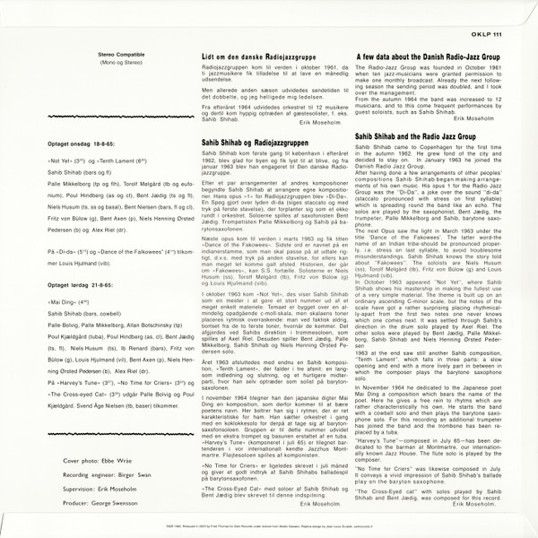 Sahib Shihab And The Danish Radio Jazz Group - Sahib Shihab And The Danish Radio Jazz Group | Sam Records (SRLP30) - 2