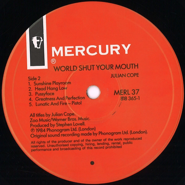 Julian Cope - World Shut Your Mouth | Mercury (MERL 37) - 4 Julian Cope - World Shut Your Mouth | Mercury (MERL 37) - 4