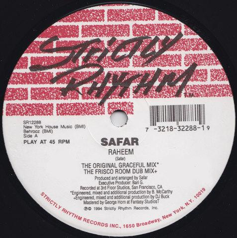 Safar - Raheem | Strictly Rhythm (SR12288)