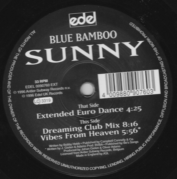 Blue Bamboo - Sunny | Xtravaganza Recordings (0090760 EXT) Blue Bamboo - Sunny | Xtravaganza Recordings (0090760 EXT)