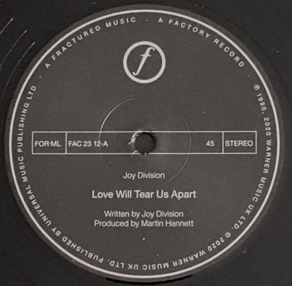 Joy Division - Love Will Tear Us Apart | Factory (FAC·XXIII·XII) - 2