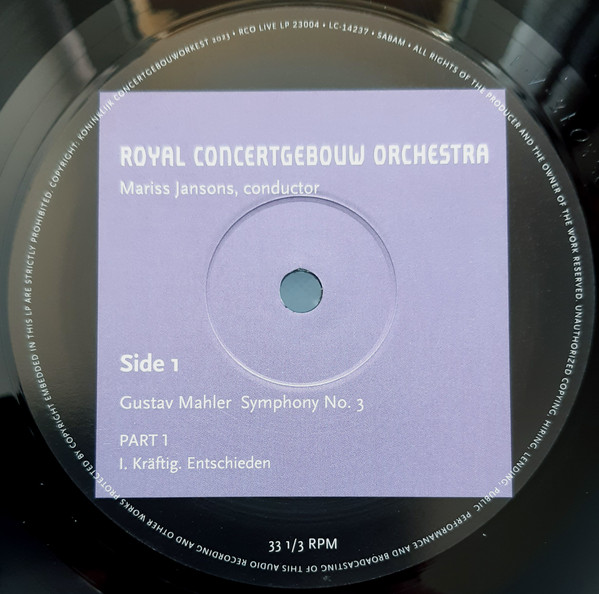 Gustav Mahler , Mariss Jansons , Concertgebouworkest - Symphony No. 3 | RCO Live (RCO23004) - 4