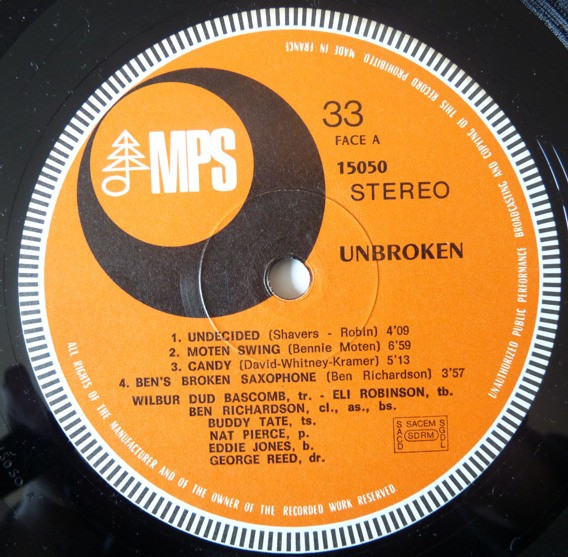 The Buddy Tate Celebrity Club Orchestra - Unbroken | MPS Records (15050) - 4