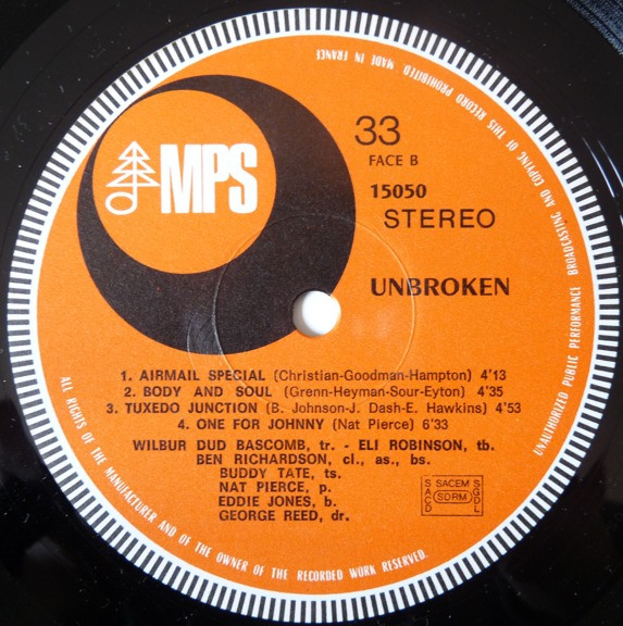 The Buddy Tate Celebrity Club Orchestra - Unbroken | MPS Records (15050) - 3