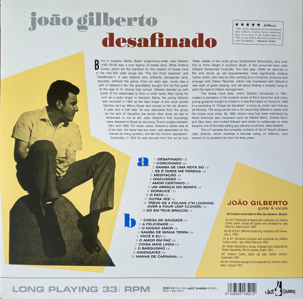 João Gilberto - Desafinado | Jazz Samba Records (709113) - 2