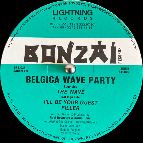 Belgica Wave Party - The Wave | Bonzai Records (BR 93027)