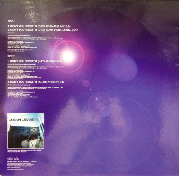 Glenn Lewis - Don't You Forget It | Epic (XPR3560) - 2 Glenn Lewis - Don't You Forget It | Epic (XPR3560) - 2
