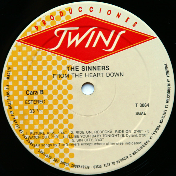 The Sinners - From The Heart Down | Producciones Twins (T 3064) - 4