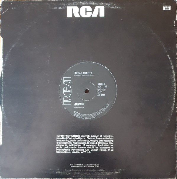 Sugar Minott - Never My Love | RCA (RCAT 138) - 4