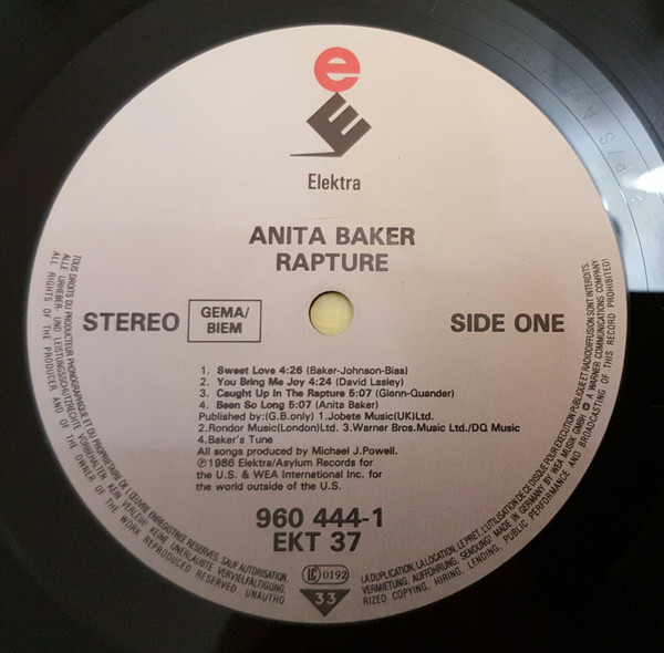 Anita Baker - Rapture | Elektra (960 444-1) - 2 Anita Baker - Rapture | Elektra (960 444-1) - 2