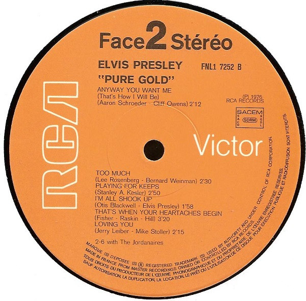 Elvis Presley - Disque D'or [Vinyl] | RCA Victor (FNL1 7252) - 4