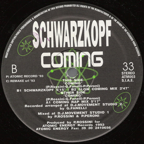 Schwarzkopf - Coming | Atomic Energy Records (ATM003)