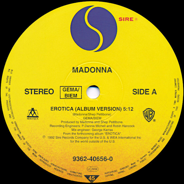 Madonna - Erotica | Maverick (9362-40656-0) - 3