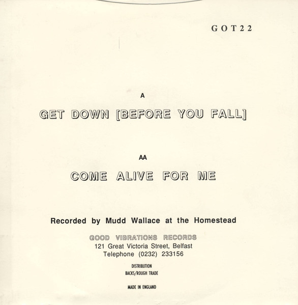 PBR Streetgang - Get Down (Before You Fall) / Come Alive For Me | Good Vibrations Records (GOT 22) - 2