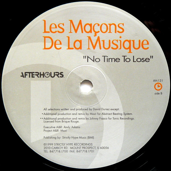 Les Maçons De La Musique - No Time To Lose | Afterhours (AH-131) - 2 Les Maçons De La Musique - No Time To Lose | Afterhours (AH-131) - 2