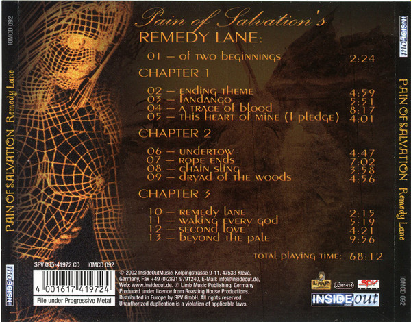 Pain Of Salvation - Remedy Lane | Inside Out Music (IOMCD 092) - 2