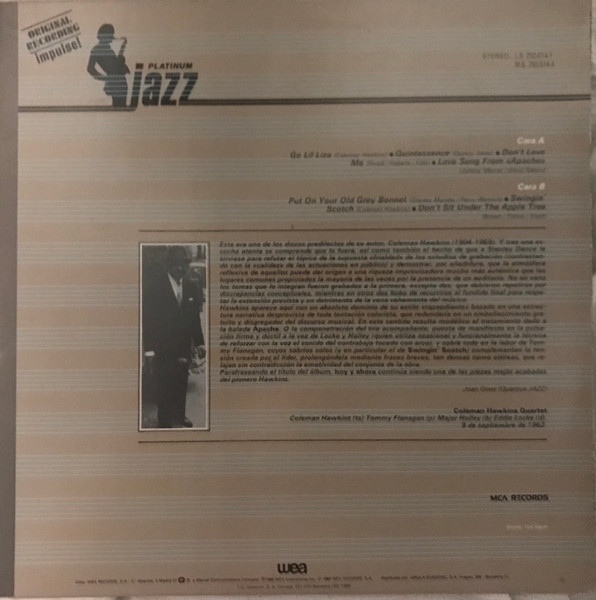 Coleman Hawkins Quartet - Today And Now | MCA Records (LB 250.614-1) - 2