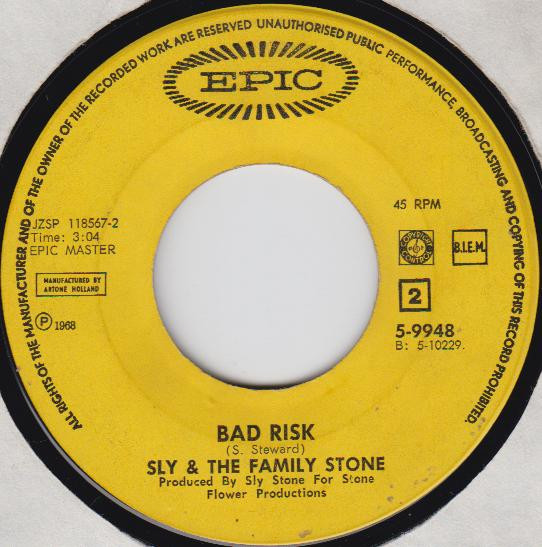 Sly & The Family Stone - Dance To The Music / Bad Risk | Epic (5-9948) - 4