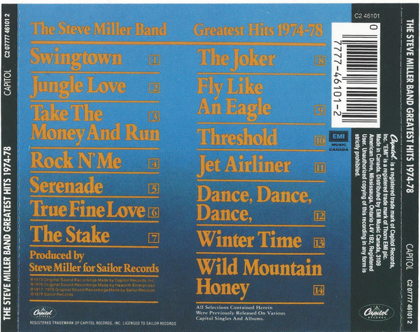 Steve Miller Band - Greatest Hits 1974-78 | Capitol Records (C2 07777 46101 2) - 2