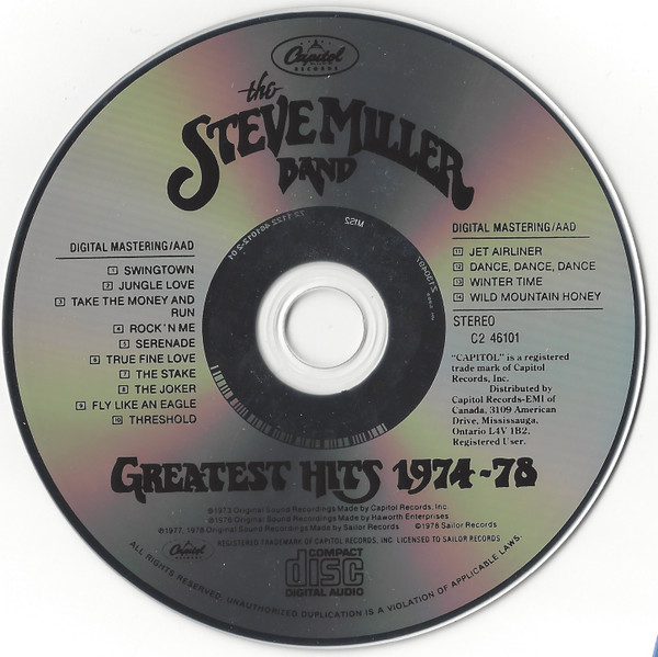 Steve Miller Band - Greatest Hits 1974-78 | Capitol Records (C2 07777 46101 2) - 3