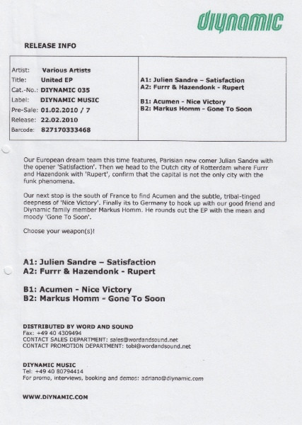 Various - United EP | Diynamic Music (diynamic music 035)