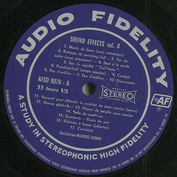 No Artist - Sound Effects, Volume 4 | Audio Fidelity (AFSD 9078) - 3