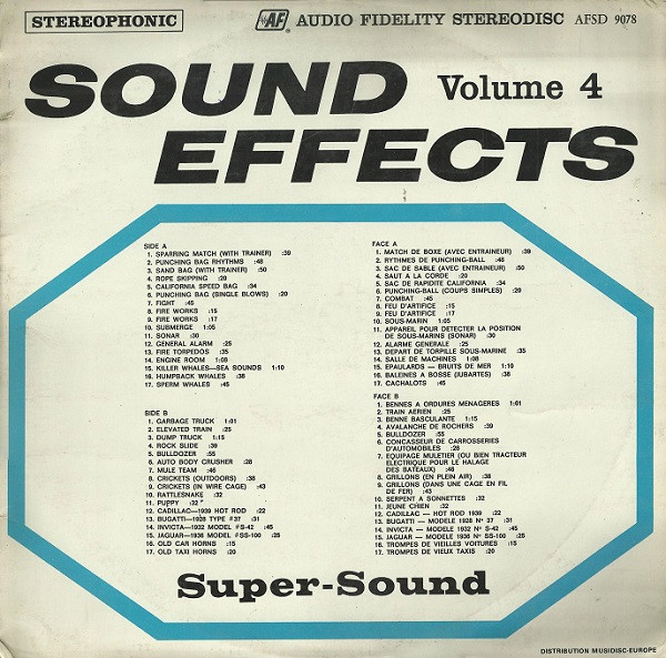 No Artist - Sound Effects, Volume 4 | Audio Fidelity (AFSD 9078) - main