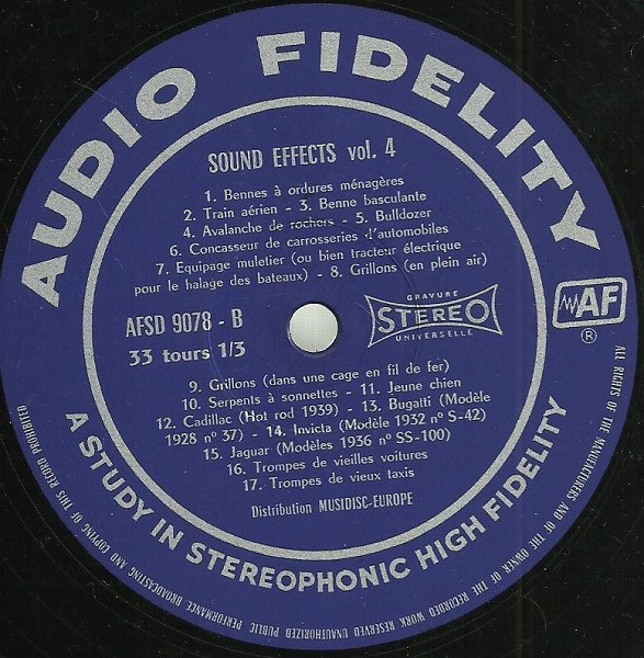 No Artist - Sound Effects, Volume 4 | Audio Fidelity (AFSD 9078) - 4