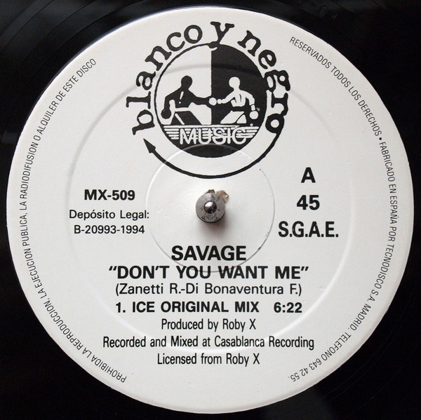 Savage - Don't You Want Me | Blanco Y Negro (MX-509) - 3