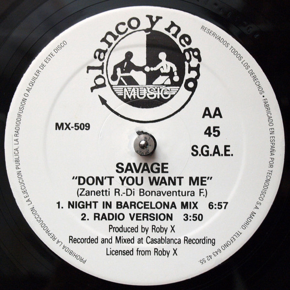 Savage - Don't You Want Me | Blanco Y Negro (MX-509) - 4