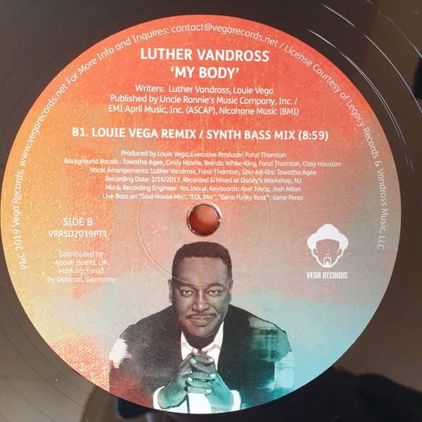 Luther Vandross - My Body (Louie Vega Remix) | Vega Records (VRRSD2019PT1) - 4 Luther Vandross - My Body (Louie Vega Remix) | Vega Records (VRRSD2019PT1) - 4