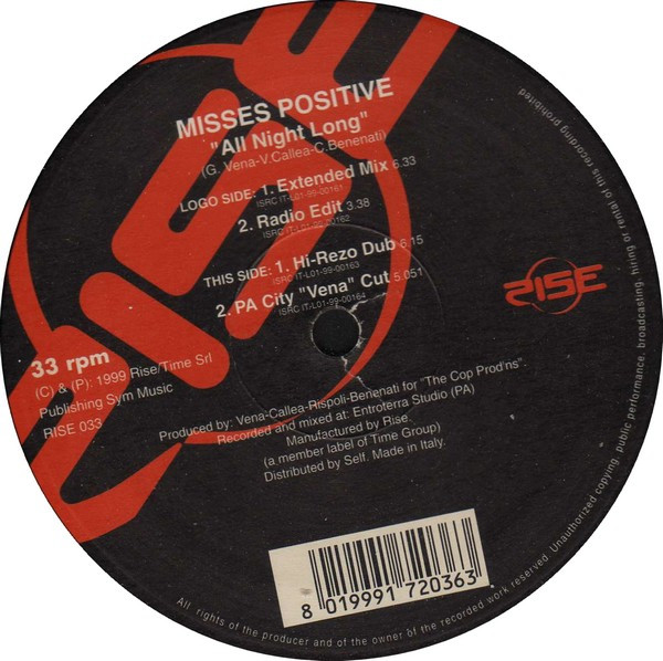 Misses Positive - All Night Long | Rise (RISE 033) - 2