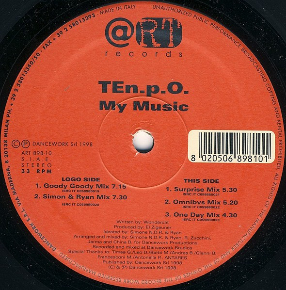 Ten.p.o. - My Music | Art Records (ART 898-10)