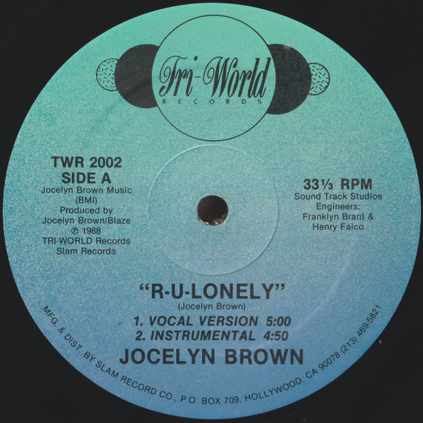 Jocelyn Brown - R-U-Lonely | Tri - World Records (TWR 2002)
