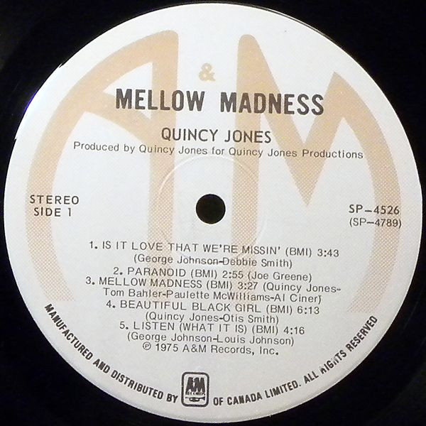 Quincy Jones - Mellow Madness | A&M Records (SP-4526) - 3 Quincy Jones - Mellow Madness | A&M Records (SP-4526) - 3