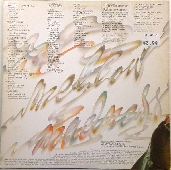 Quincy Jones - Mellow Madness | A&M Records (SP-4526) - 2 Quincy Jones - Mellow Madness | A&M Records (SP-4526) - 2