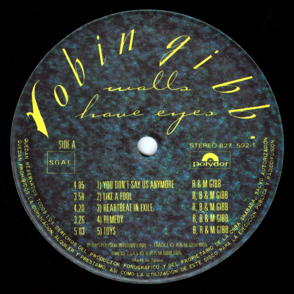 Robin Gibb - Walls Have Eyes | Polydor (827 592-1) - 3