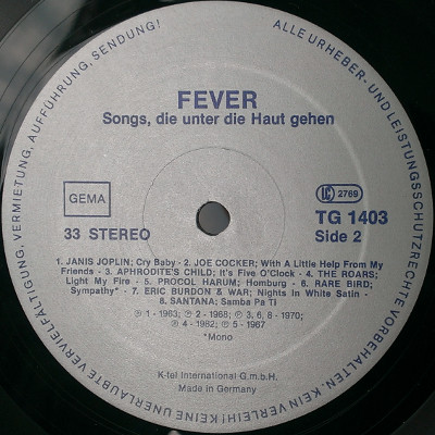 Various - Fever - Songs, Die Unter Die Haut Gehen | K-Tel (TG 1403)