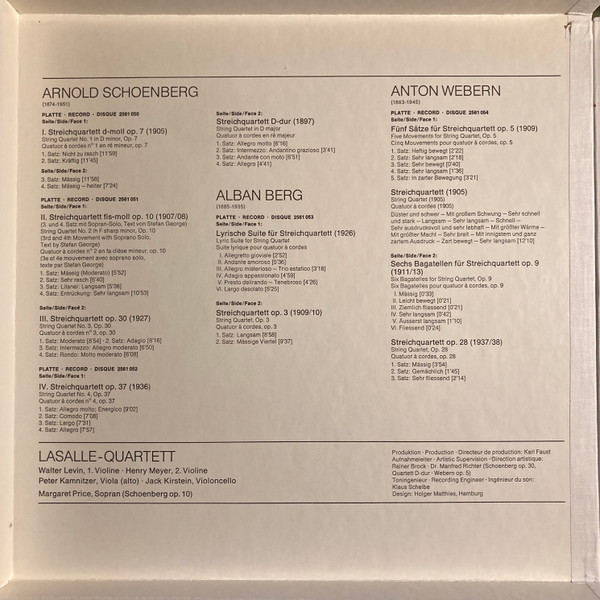 Lasalle Quartet , Arnold Schoenberg , Alban Berg , Anton Webern - Neue Wiener Schule - Die Streichquartette | Deutsche Grammophon (2720 029) - 3