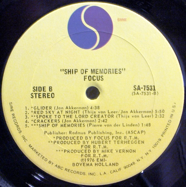 Focus - Ship Of Memories | Sire (SA-7531) - 4