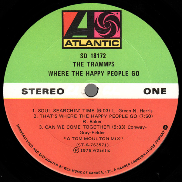 The Trammps - Where The Happy People Go | Atlantic (SD 18172) - 3
