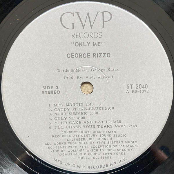 Georgie Rizzo - Only Me | GWP Records (ST 2040) - 4