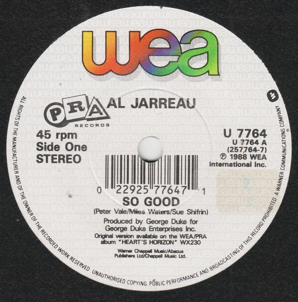 Al Jarreau - So Good | WEA (U7764) - 3