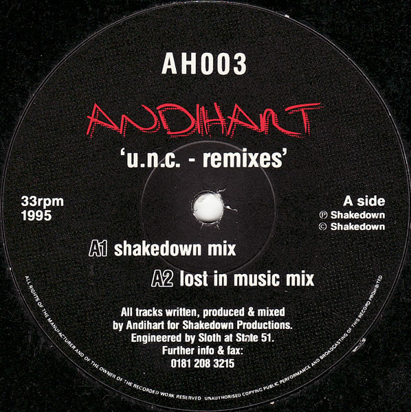 Andi Hart - U.N.C. - Remixes | Andihart (AH-003)