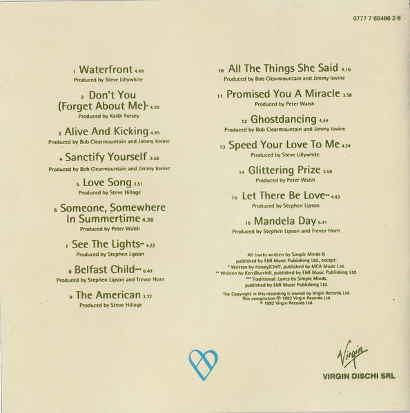 Simple Minds - Glittering Prize 81/92 | Virgin (0777 7 86486 2 8) - 2 Simple Minds - Glittering Prize 81/92 | Virgin (0777 7 86486 2 8) - 2