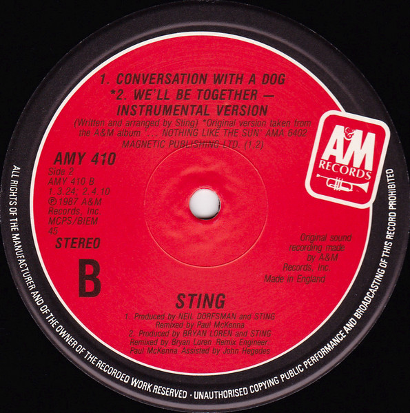 Sting - We'll Be Together | A&M Records (AMY 410) - 4 Sting - We'll Be Together | A&M Records (AMY 410) - 4