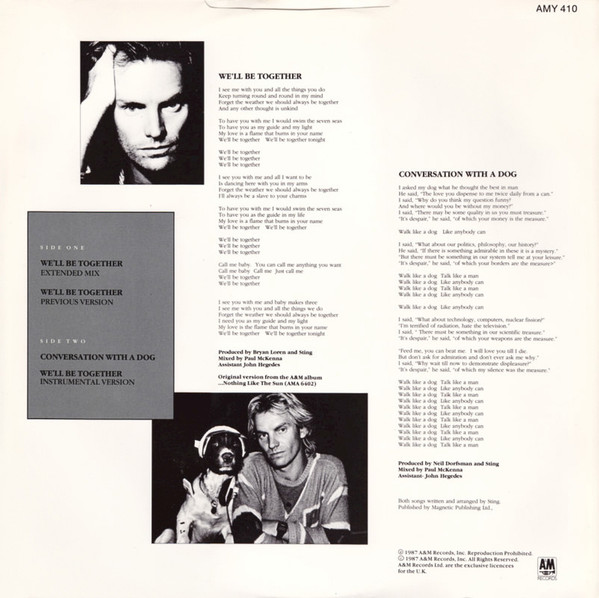 Sting - We'll Be Together | A&M Records (AMY 410) - 2 Sting - We'll Be Together | A&M Records (AMY 410) - 2