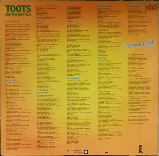 Toots & The Maytals - Knock Out! | Island Records (6313 251) - 2 Toots & The Maytals - Knock Out! | Island Records (6313 251) - 2