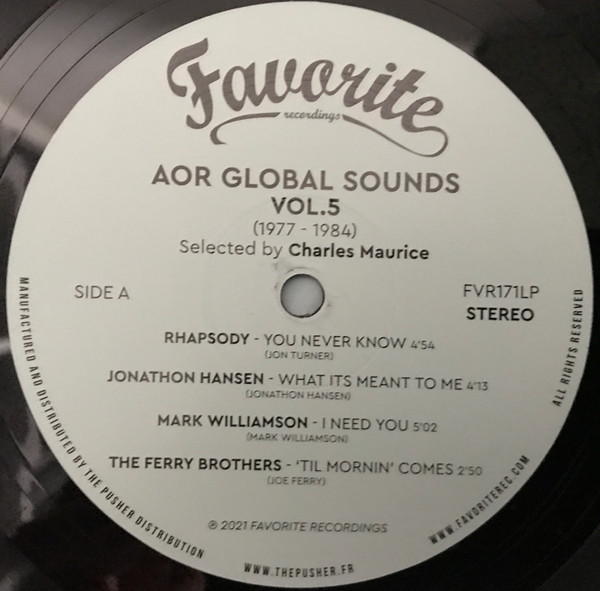 Various - AOR Global Sounds 1977-1984 (Volume 5) | Favorite Recordings (FVR171LP) - 3 Various - AOR Global Sounds 1977-1984 (Volume 5) | Favorite Recordings (FVR171LP) - 3