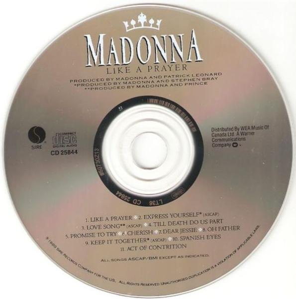 Madonna - Like A Prayer | Sire (CD 25844) - 3